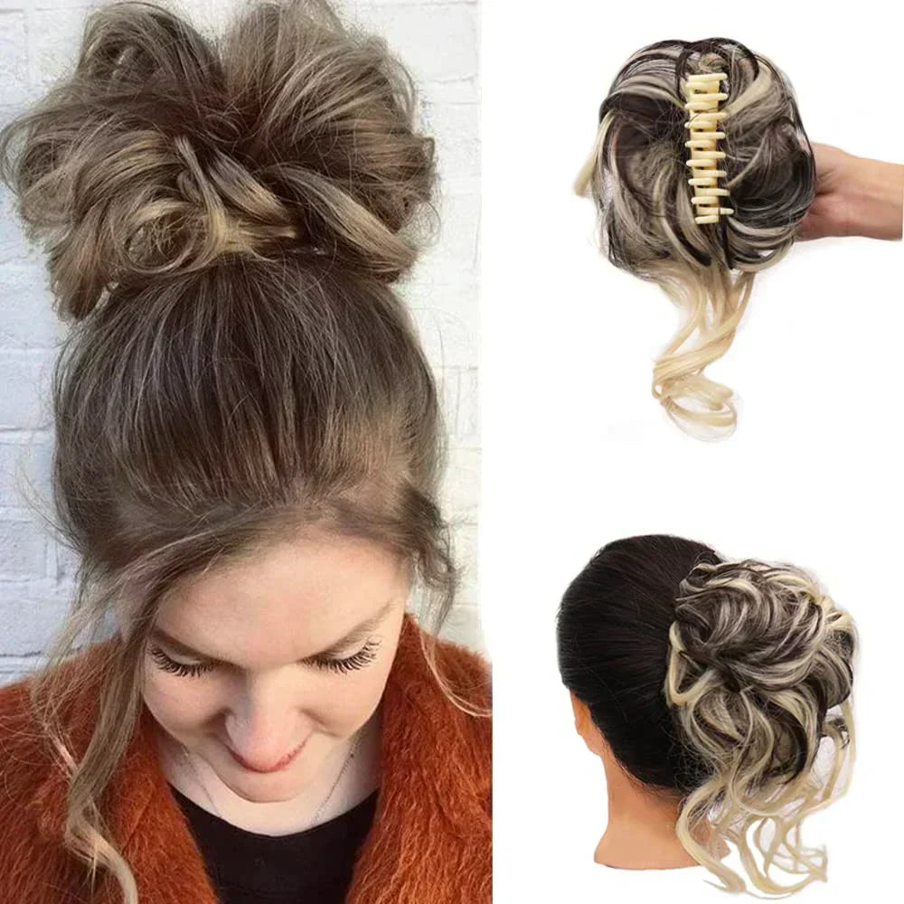 Olvoria | Curly Hair Bun – Clip-in Hair Piece with Volume and Natural Look