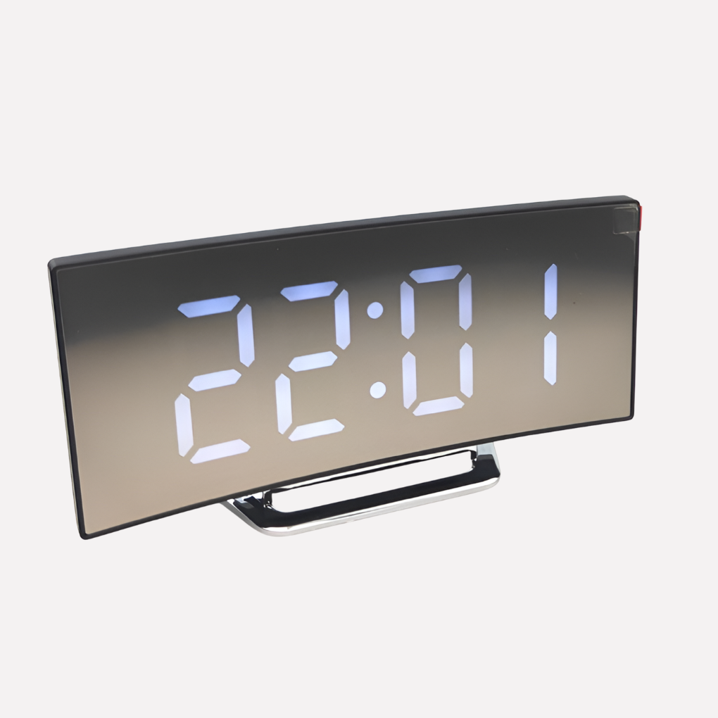 Olvoria | Curved LED Digital Alarm Clock with Touch Controls