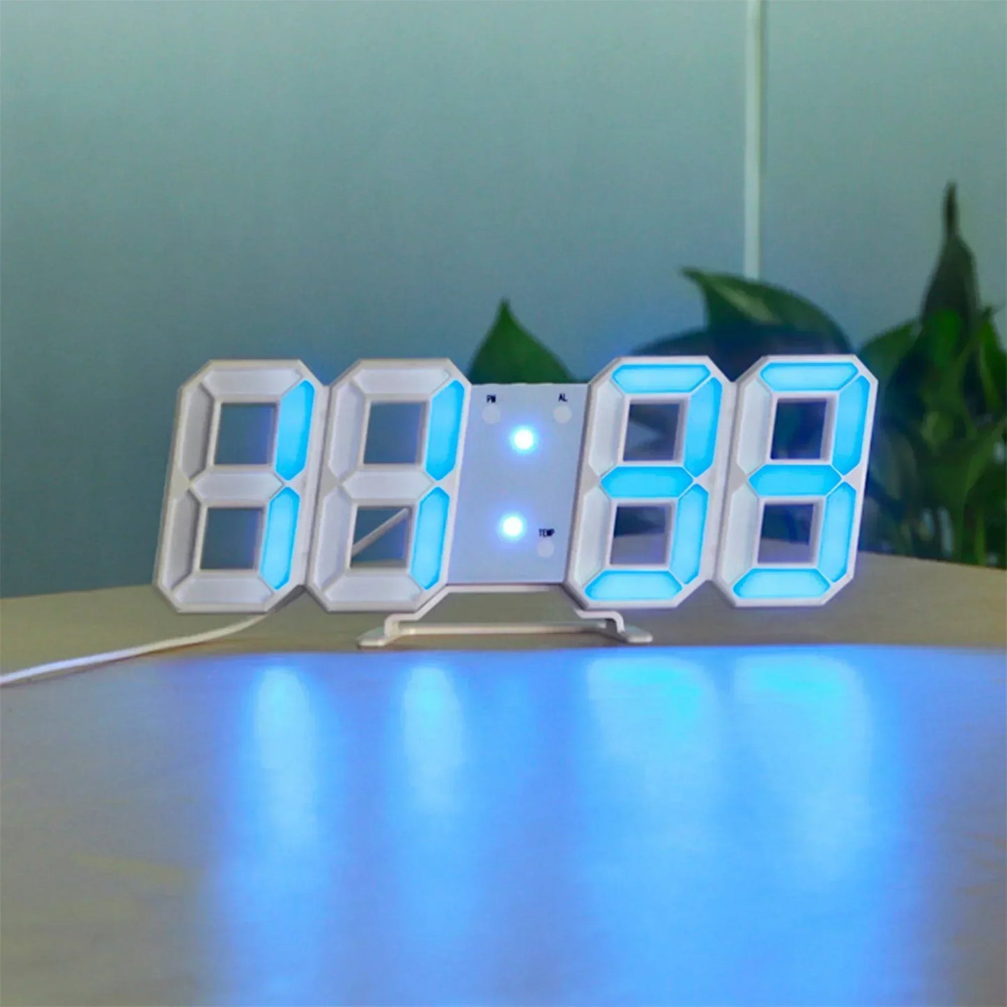 Olvoria | Digital 3D LED Wall Clock – Modern Design with Dimming Function and Optimal Visibility