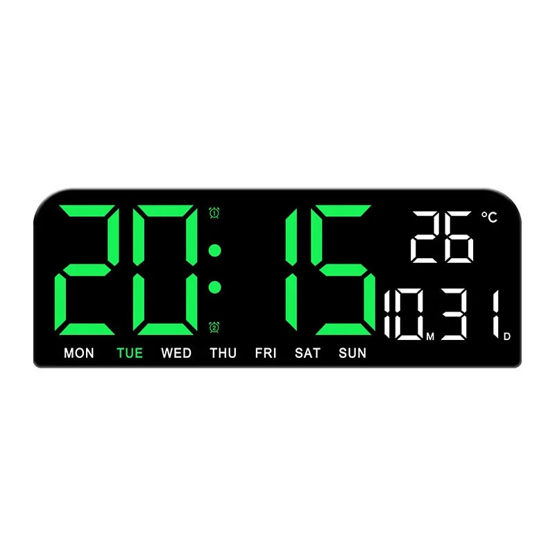 Olvoria | Digital Wall Clock with Temperature, Date & Alarm