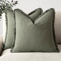 Olvoria | Funda de almohada elegante de algodón y lino para decoración con estilo