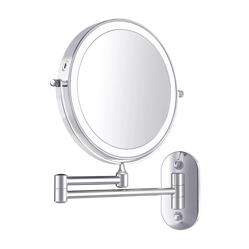 Olvoria | Enlarged Rechargeable LED Makeup Mirror | Adjustable Brightness, Up to 10x Magnification & Portable for Perfect Makeup Application