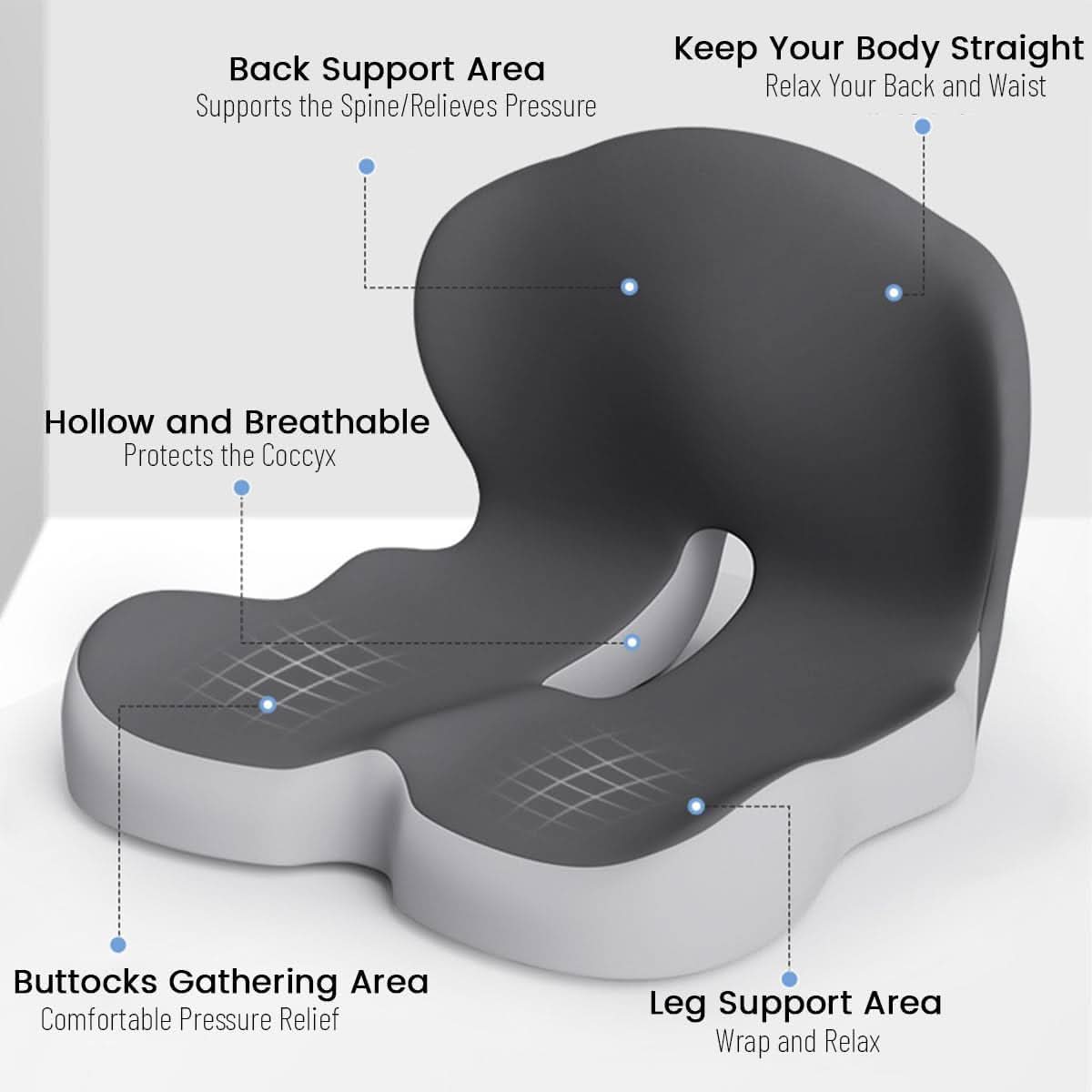 Olvoria | Ergonomic Seat Cushion with Lumbar Support