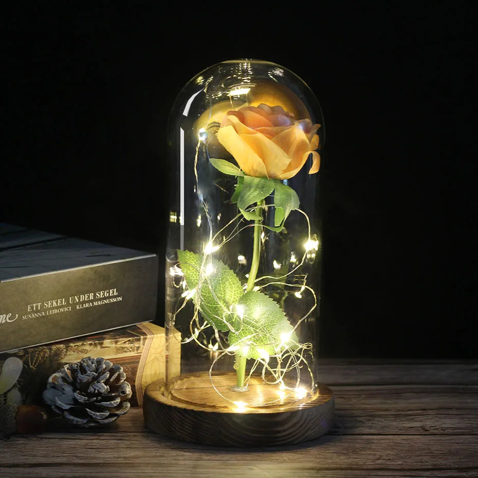 Olvoria – Eternal Rose in Glass Dome with Atmospheric LED Lighting