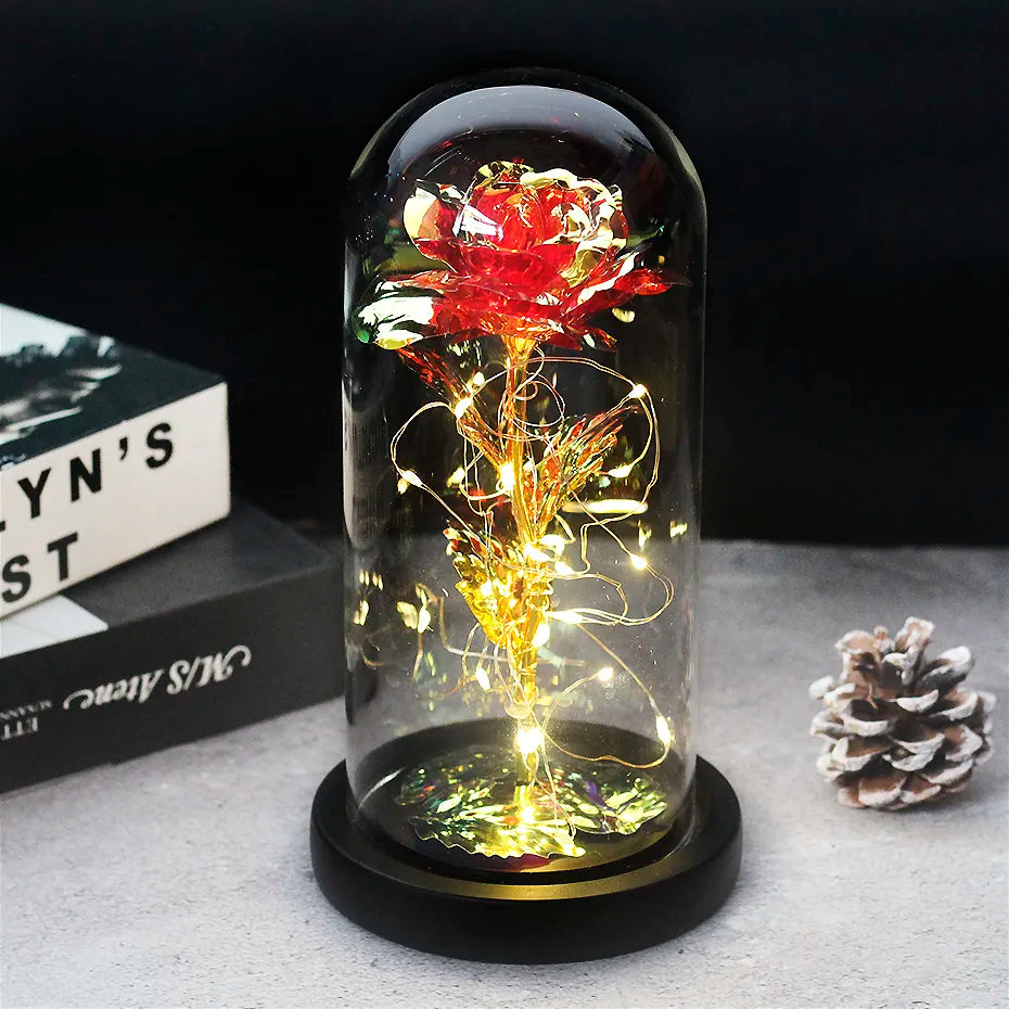Olvoria – Eternal Rose in Glass Dome with Atmospheric LED Lighting