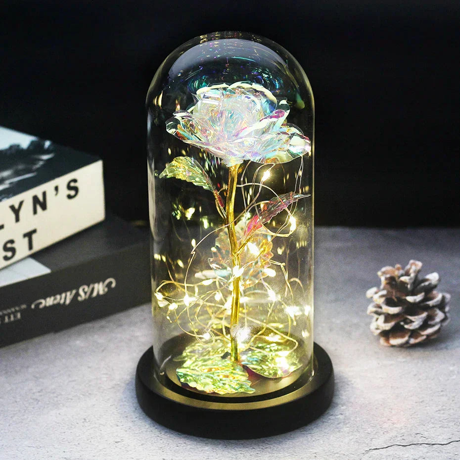 Olvoria – Eternal Rose in Glass Dome with Atmospheric LED Lighting