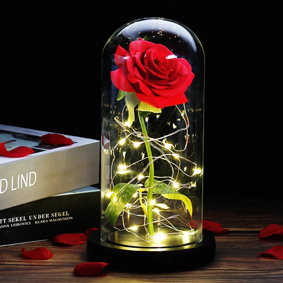 Olvoria – Eternal Rose in Glass Dome with Atmospheric LED Lighting