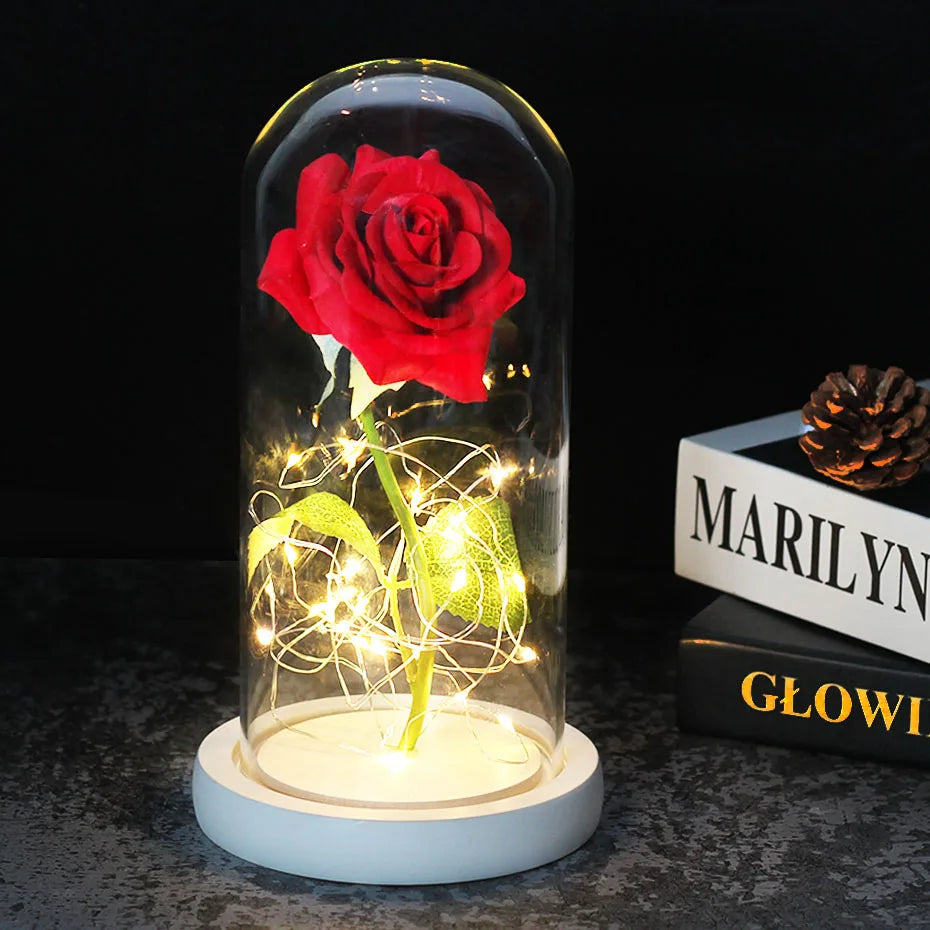 Olvoria – Eternal Rose in Glass Dome with Atmospheric LED Lighting