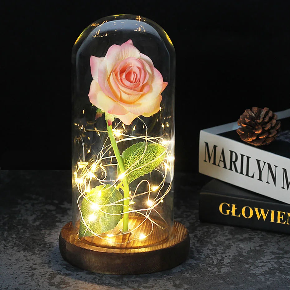 Olvoria – Eternal Rose in Glass Dome with Atmospheric LED Lighting