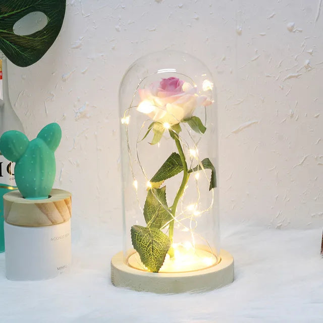 Olvoria – Eternal Rose in Glass Dome with Atmospheric LED Lighting