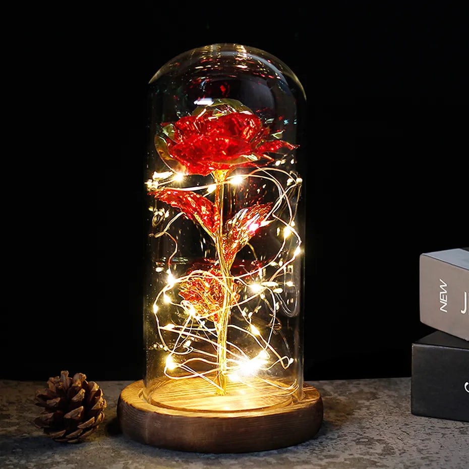 Olvoria – Eternal Rose in Glass Dome with Atmospheric LED Lighting