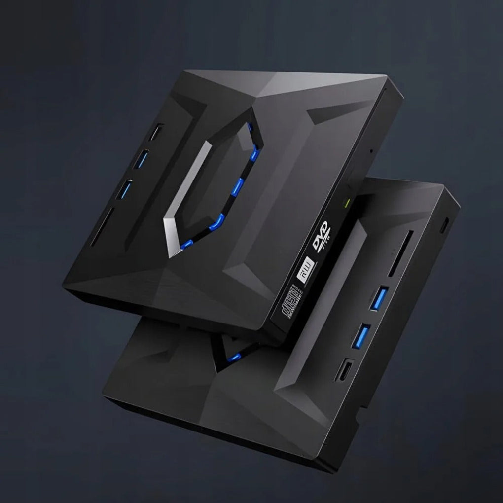 Olvoria | External DVD CD RW Drive Writer with USB Hub SD Card Reader
