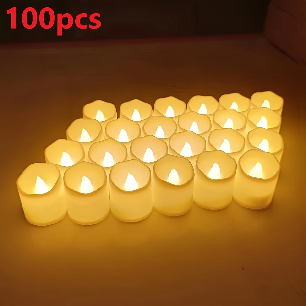 Olvoria | Flameless LED Tea Lights Battery Operated – 24–100 Pieces