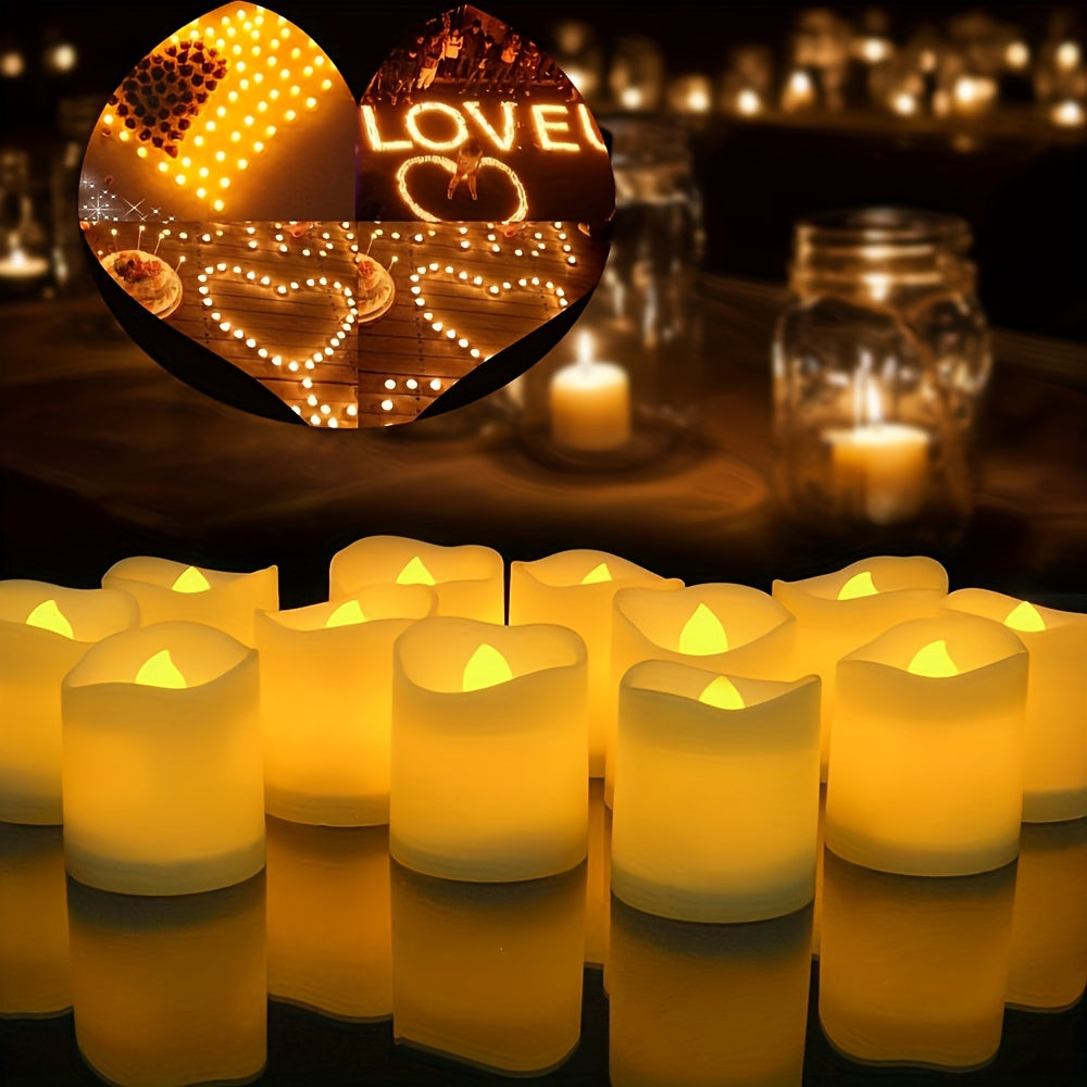 Olvoria | Flameless LED Tea Lights Battery Operated – 24–100 Pieces