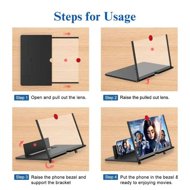 Olvoria | Foldable Phone Screen Magnifier – HD for Videos