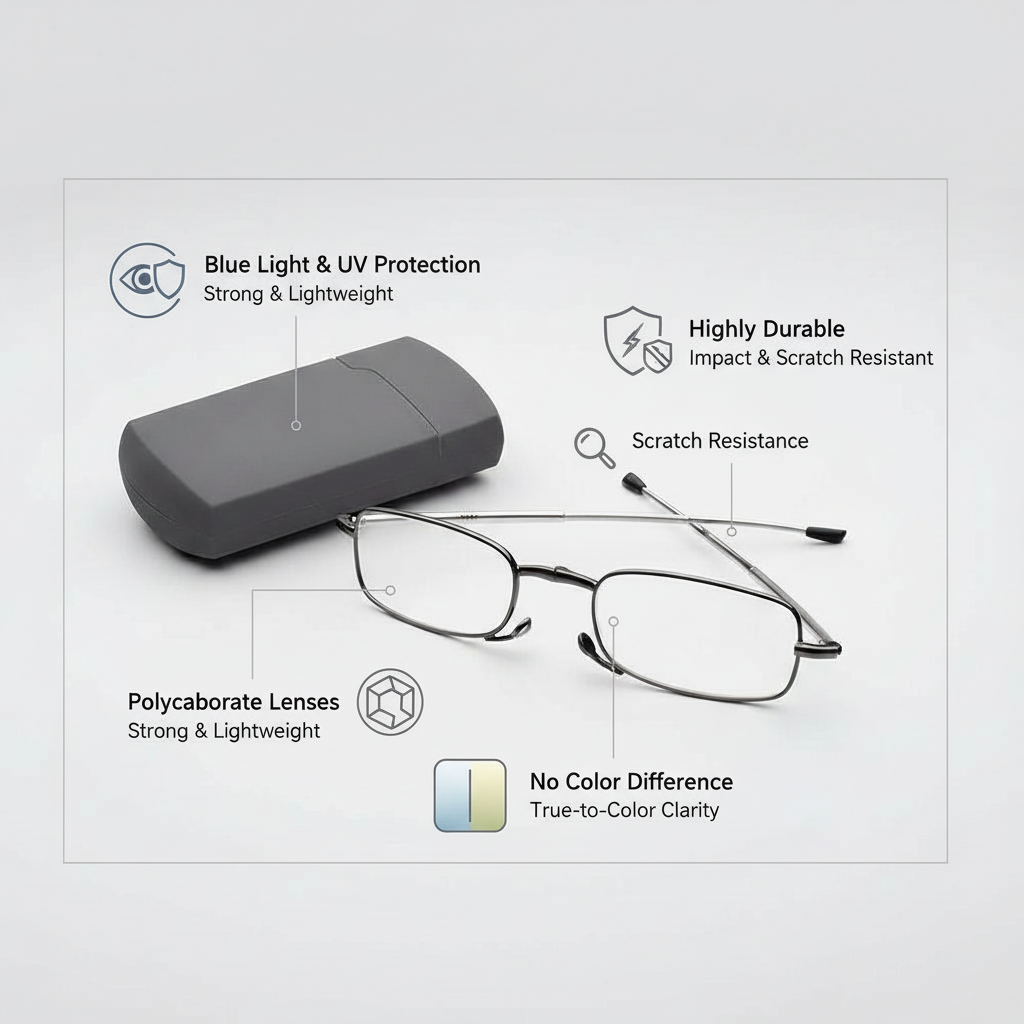 Olvoria | Folding Reading Glasses - Portable With Case