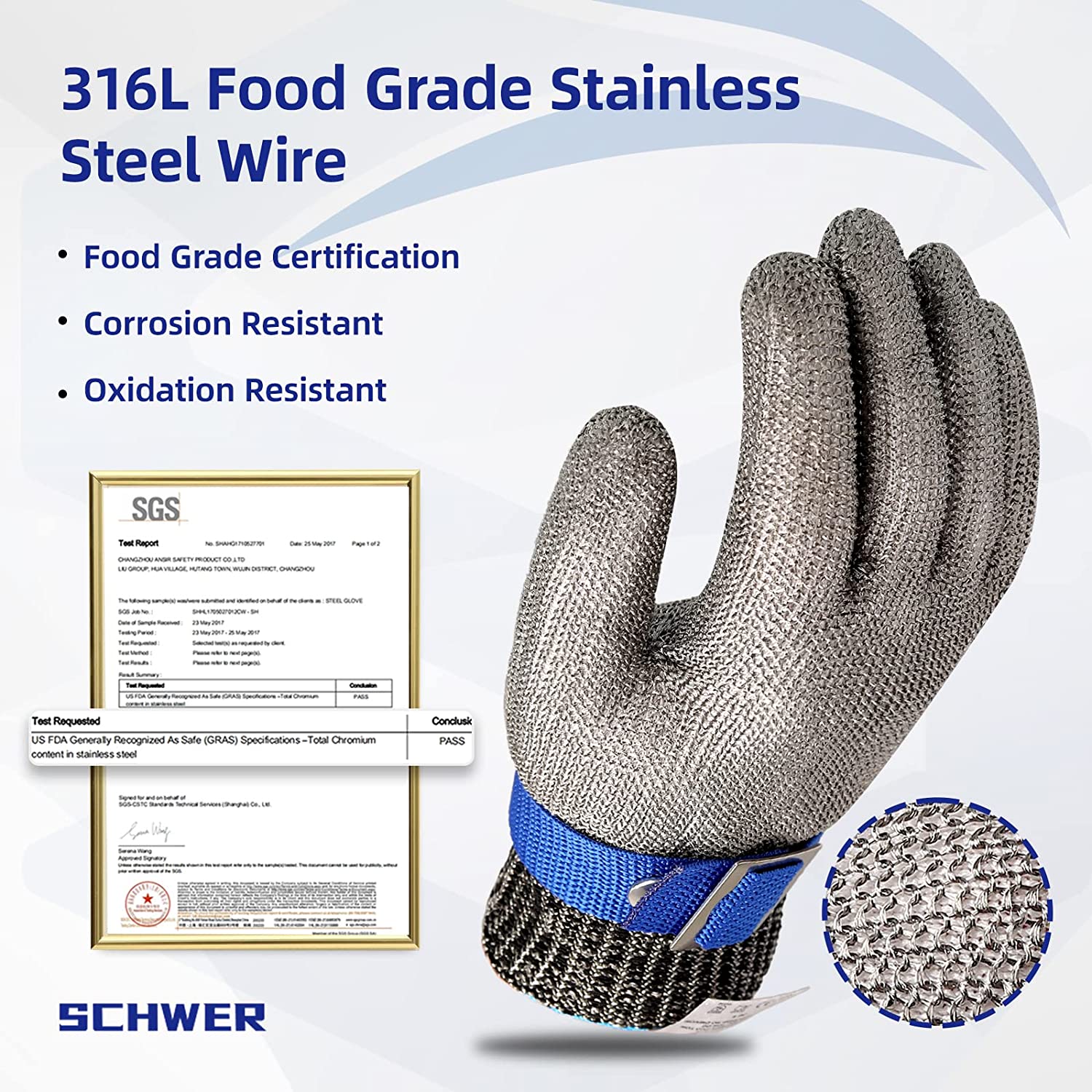 Olvoria | Food Grade Stainless Steel Mesh Metal Glove