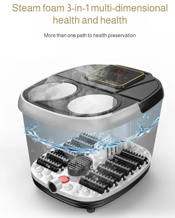Olvoria | Foot Spa Bath Massager – Heated Bathing with Rollers, Bubbles, and Infrared Therapy