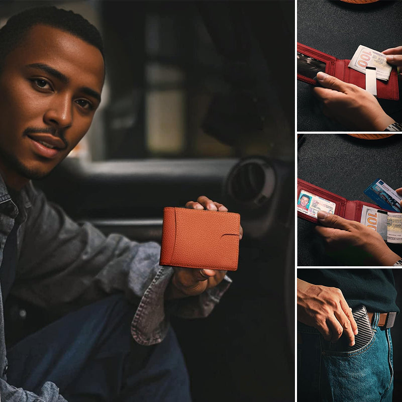 Olvoria | Genuine Leather Anti-theft Swipe Card Holder