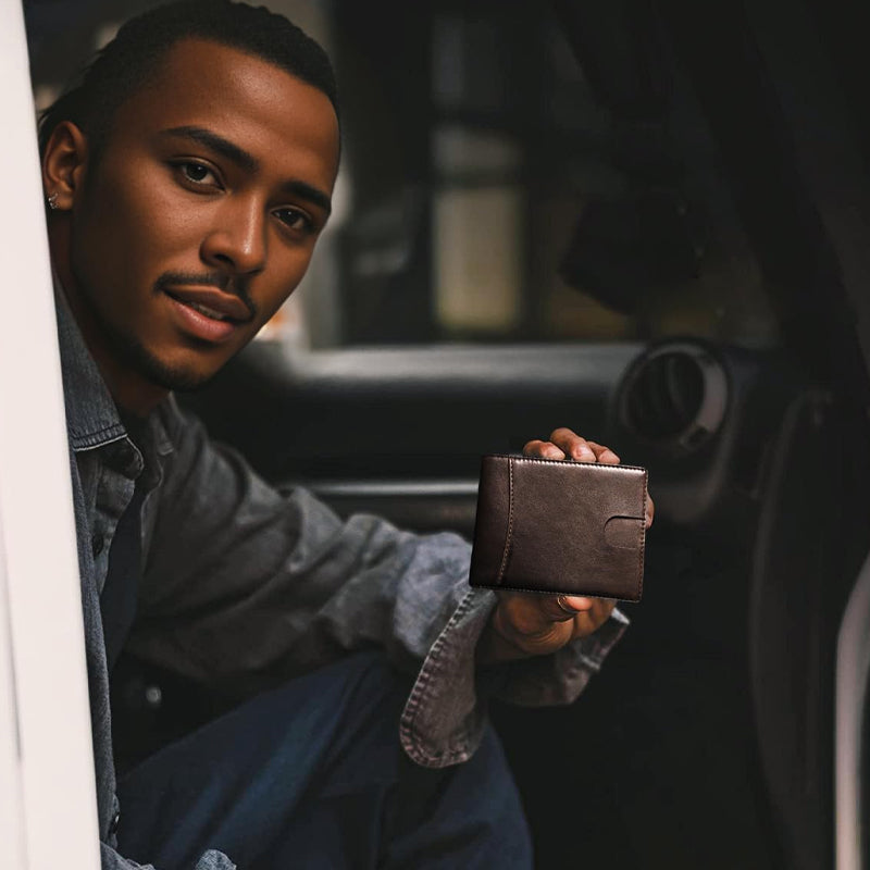 Olvoria | Genuine Leather Anti-theft Swipe Card Holder