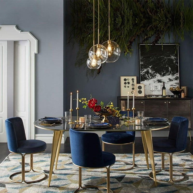 Olvoria | Glass Ball Pendant Light | Modern Brass Design