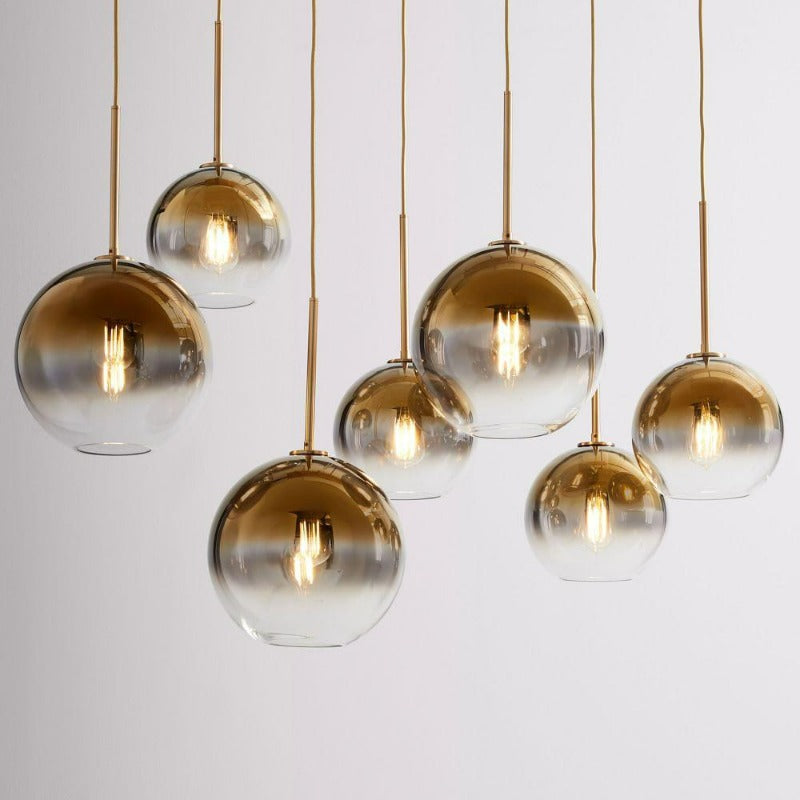 Olvoria | Glass Ball Pendant Light | Modern Brass Design