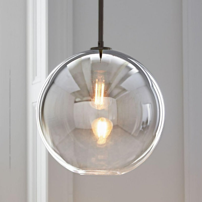 Olvoria | Glass Ball Pendant Light | Modern Brass Design
