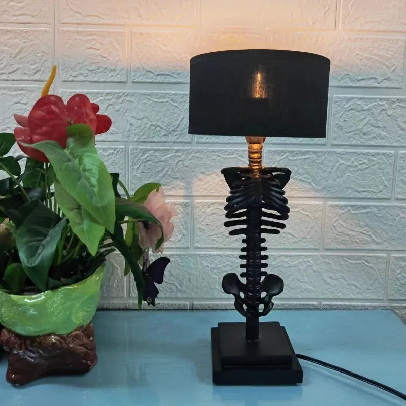 Olvoria | Gothic Skeleton Table Lamp | Handmade Art Design