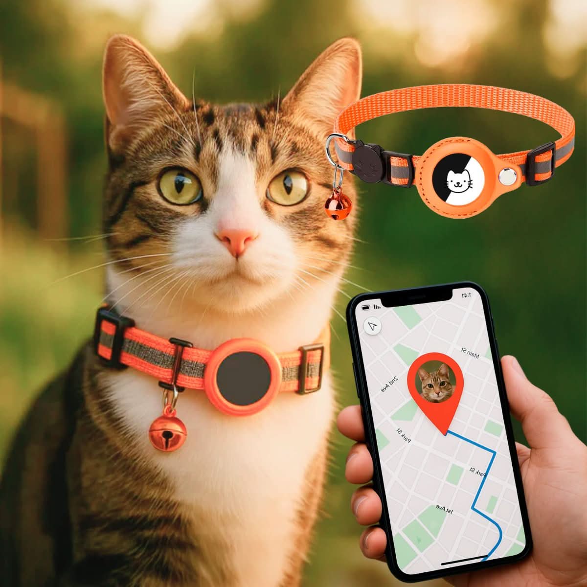 Olvoria | GPS Collar for Cats with Reflective Design