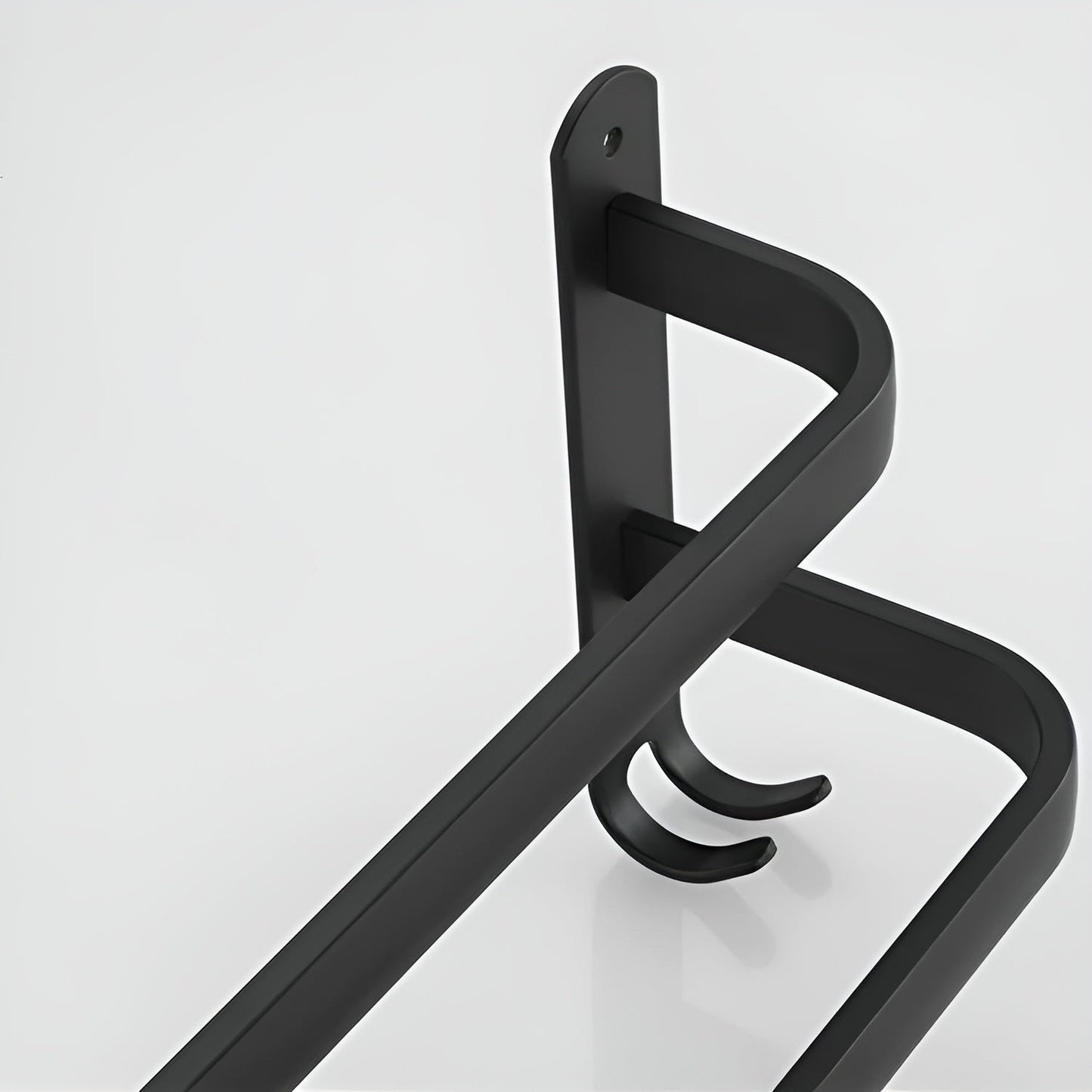 Olvoria | HangEase 3-Tier Towel Holder – Black Wall-Mounted Aluminum Rack Without Drilling