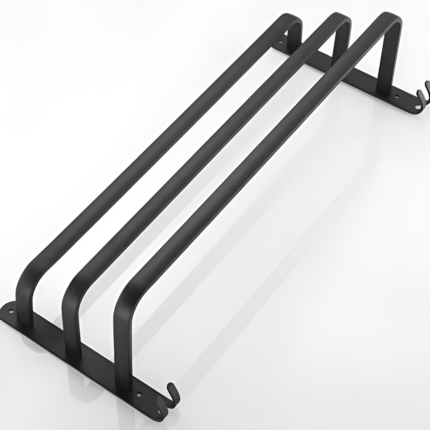 Olvoria | HangEase 3-Tier Towel Holder – Black Wall-Mounted Aluminum Rack Without Drilling