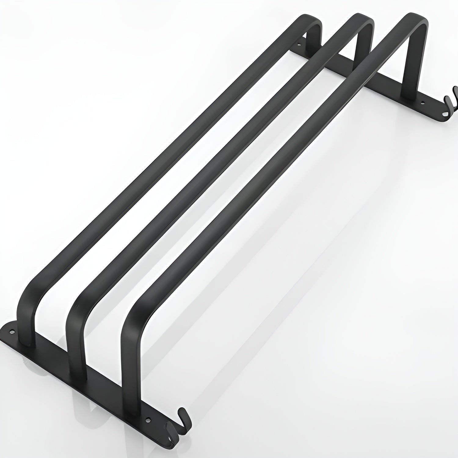 Olvoria | HangEase 3-Tier Towel Holder – Black Wall-Mounted Aluminum Rack Without Drilling