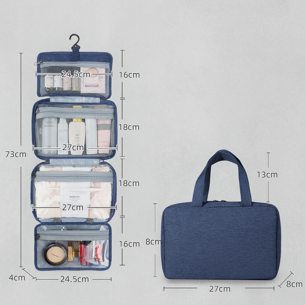 Olvoria | Hanging Toiletry Bag with Multiple Compartments