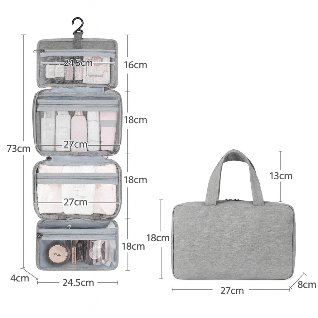 Olvoria | Hanging Toiletry Bag with Multiple Compartments