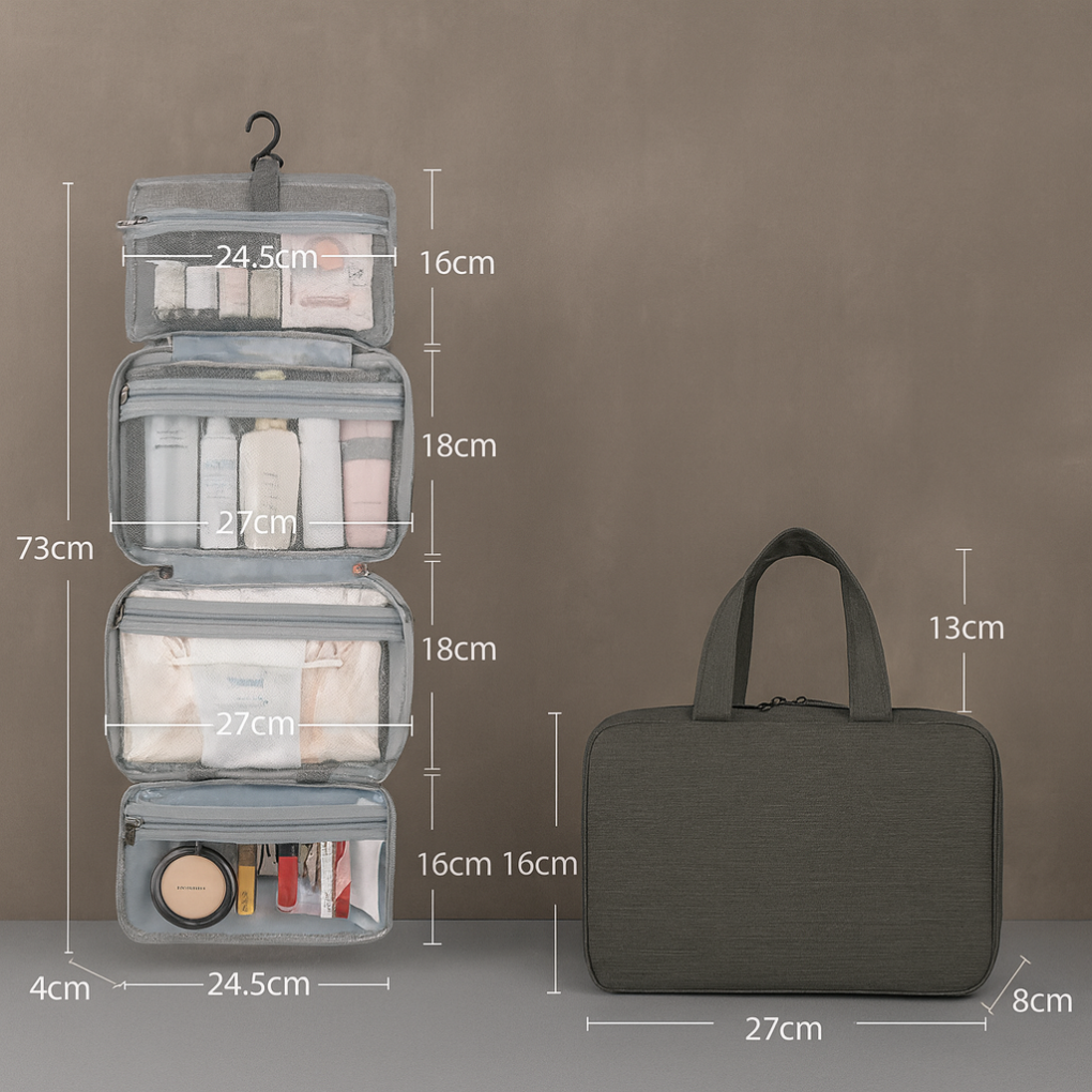 Olvoria | Hanging Toiletry Bag with Multiple Compartments