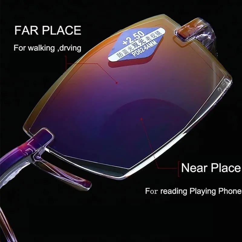 Olvoria | High Hardness Anti-Blue Progressive Distance and Near Range Dual-Use Reading Glasses