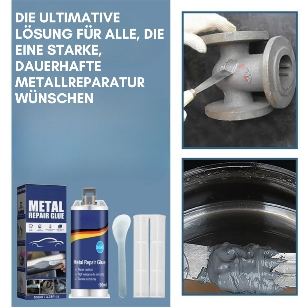 Olvoria | High-Performance Metal Repair Adhesive | Industrial Adhesive for Cast Iron, Steel & Aluminum | Heat Resistant & Waterproof | 100ml Liquid Metal Repair Kit | Silver