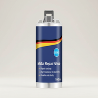 Olvoria | Adhesivo metálico de alto rendimiento | Adhesivo industrial para hierro fundido, acero y aluminio | Resistente al calor y al agua | Kit de reparación de metal líquido de 100 ml | Plateado