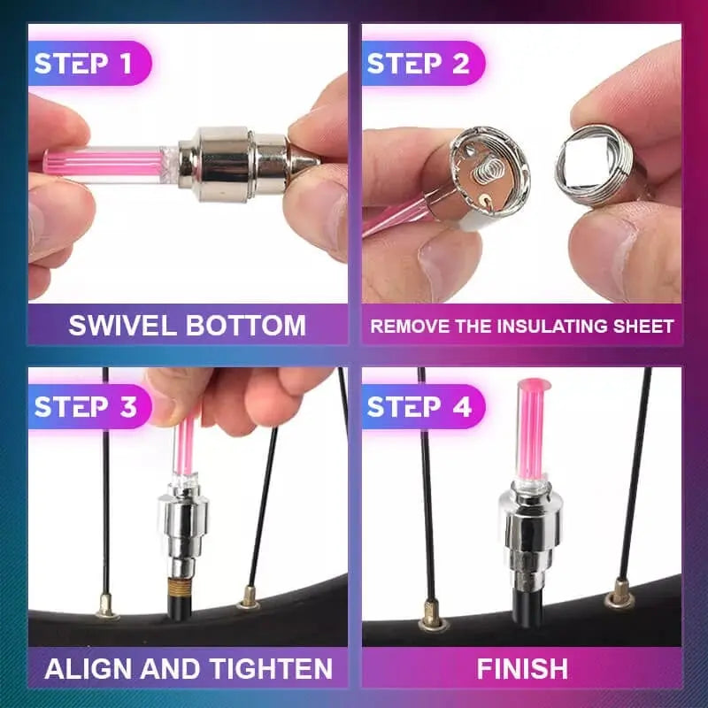 Olvoria | High-quality bicycle valve lighting with LED – Perfect for night rides