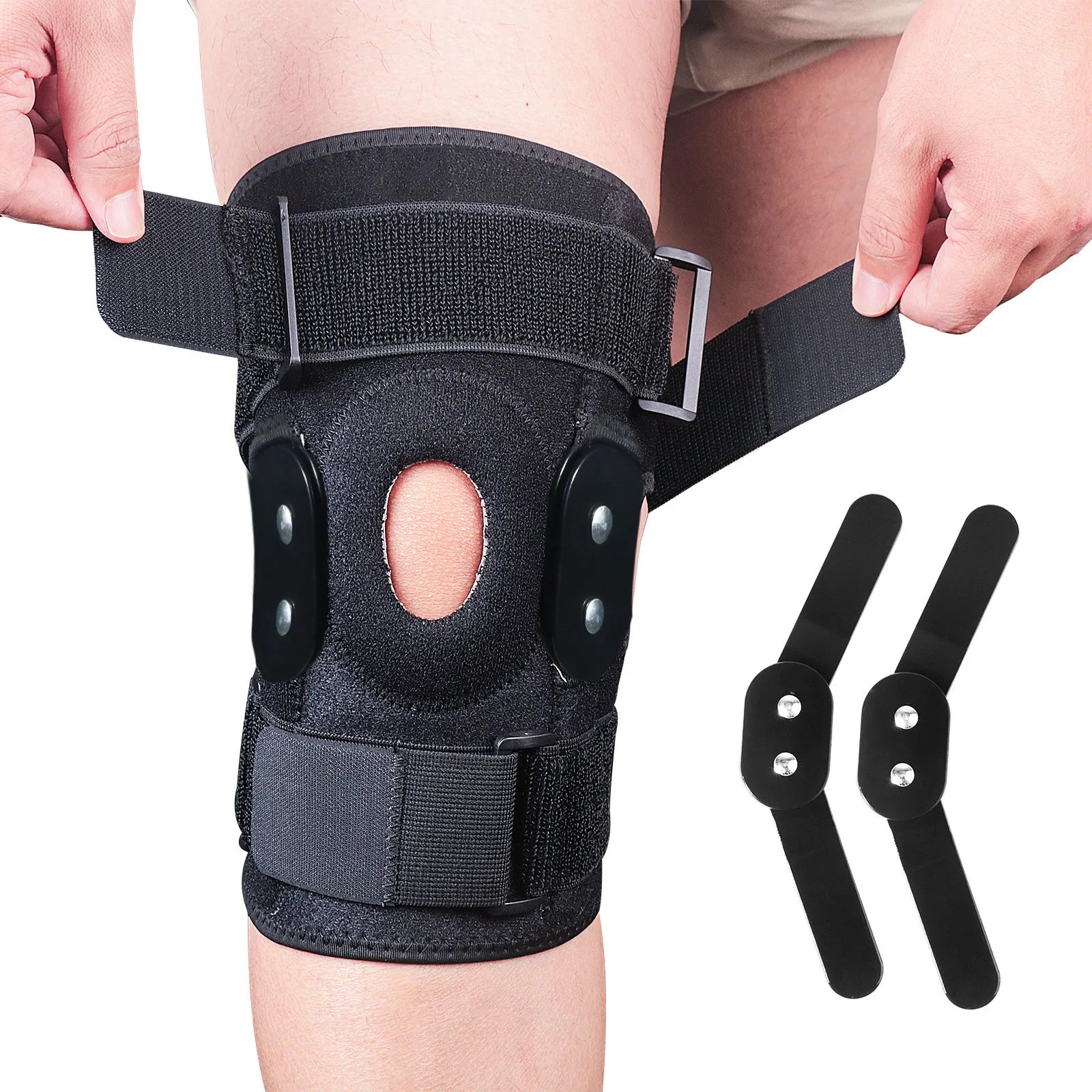 Olvoria | Hinged Knee Brace Adjustable Support with Hinges