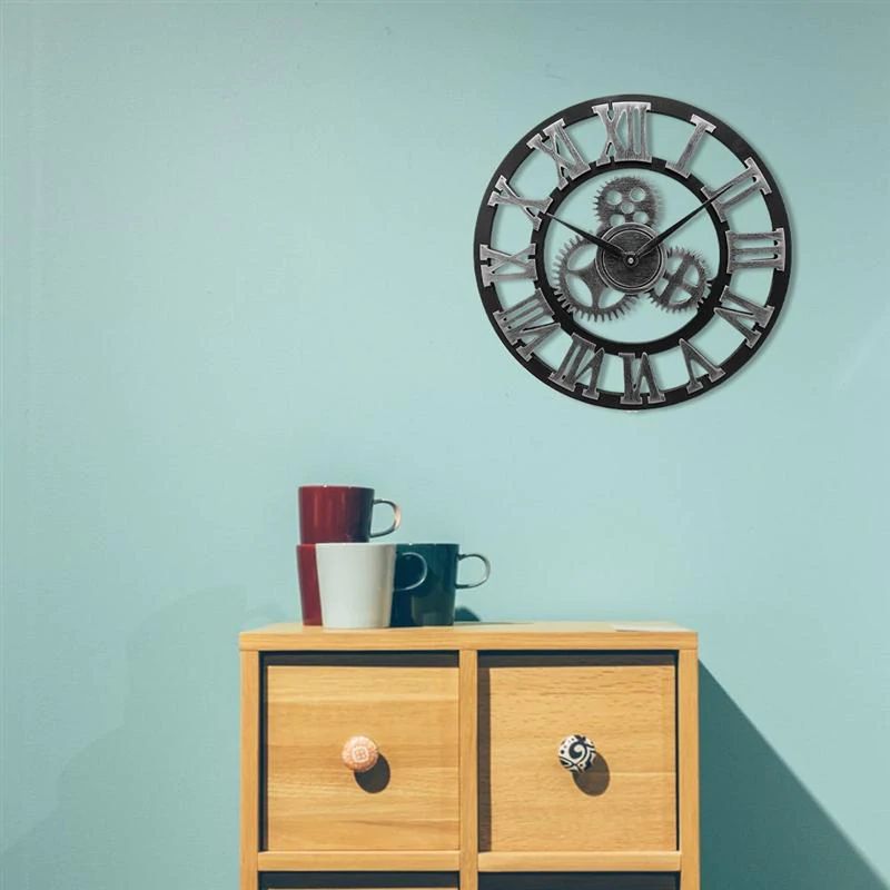 Olvoria | Industrial Wall Clock | Vintage Mechanical Design