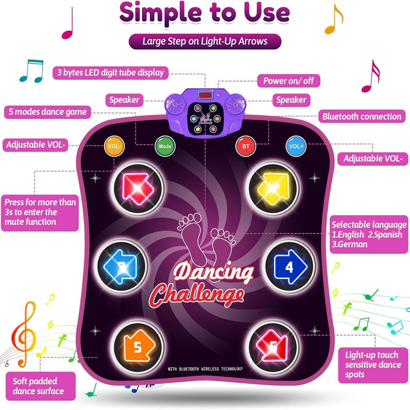 Olvoria | Interactive Dance Mat with 5 Levels of Fun and Challenges for Kids