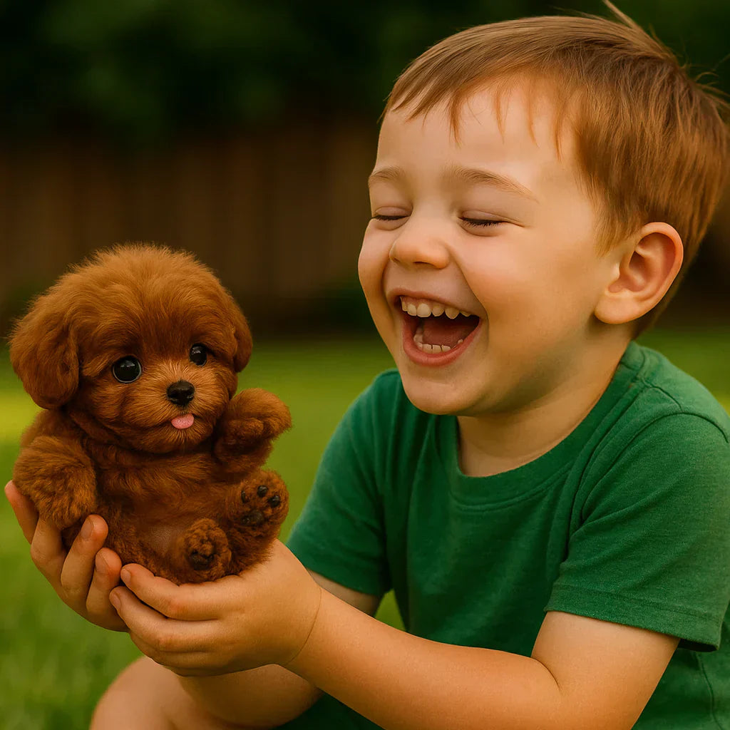Olvoria | Interactive Plush Puppy - Realistic Stuffed Animal for Children and Adults with Movements and Sounds