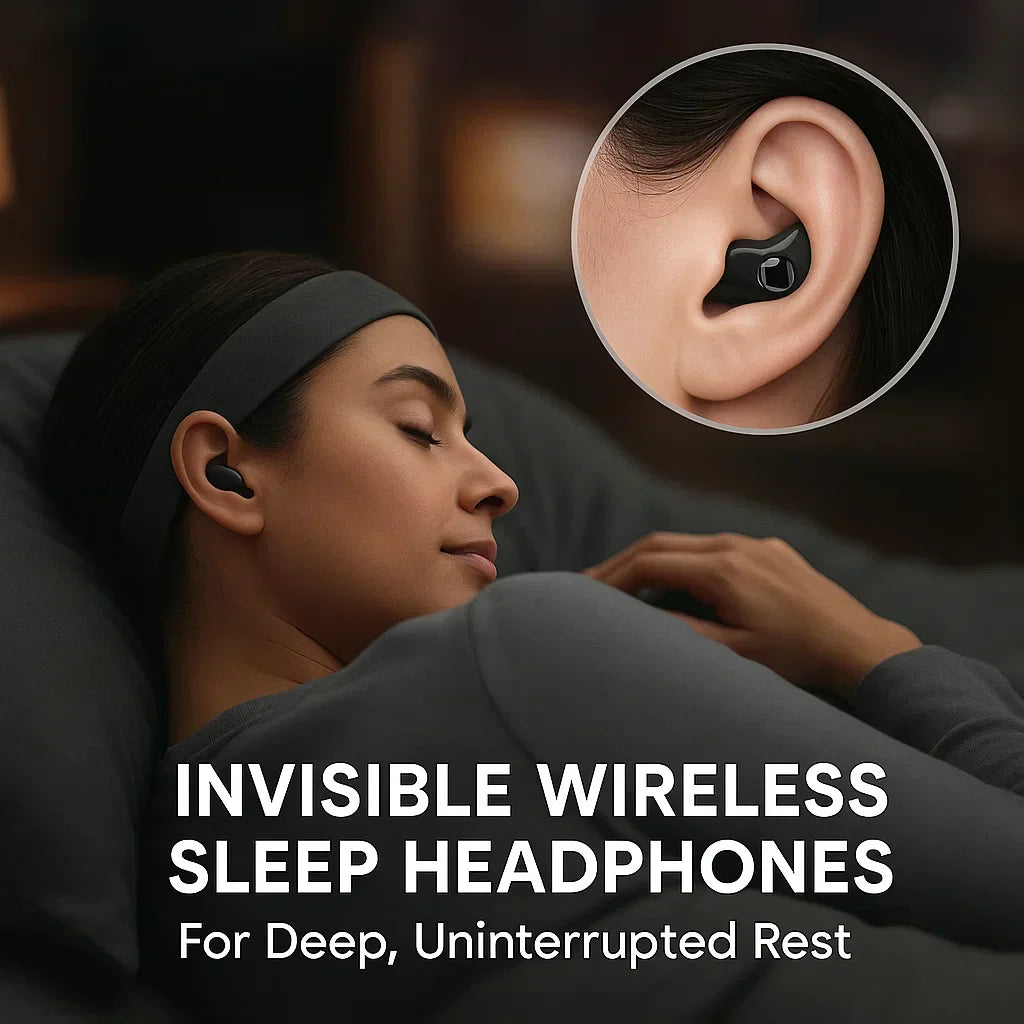 Olvoria | Invisible Wireless Sleep Headphones | IPX5 Waterproof, Bluetooth 5.3 for Comfortable Sleep and Relaxation