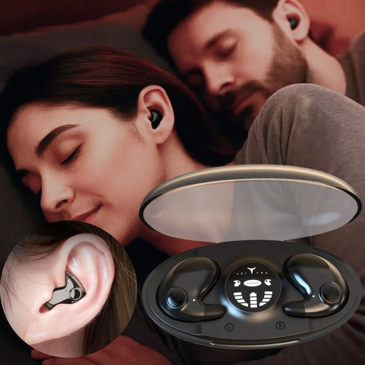 Olvoria | Invisible Wireless Sleep Headphones | IPX5 Waterproof, Bluetooth 5.3 for Comfortable Sleep and Relaxation