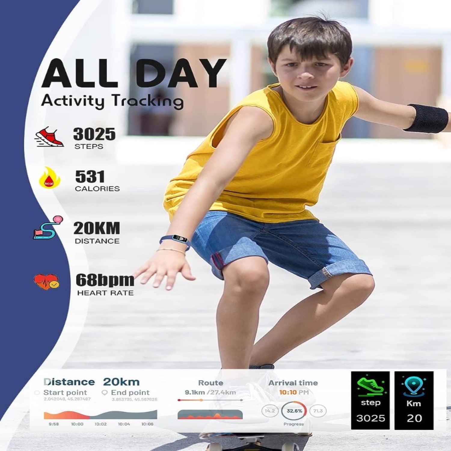 Olvoria | Kids Activity Tracker Watch – Smart Fitness Smartwatch with GPS and Heart Rate Monitor
