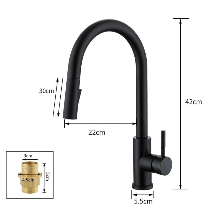 Olvoria | Kitchen Faucet with Motion Sensor and Pull-Down Spray Head