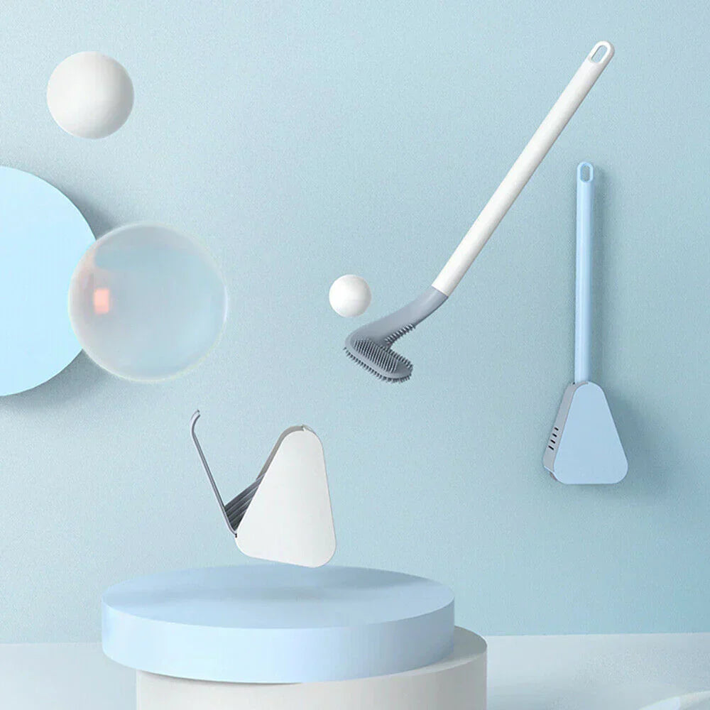 Olvoria | L-Shaped Toilet Brush with Silicone Bristles
