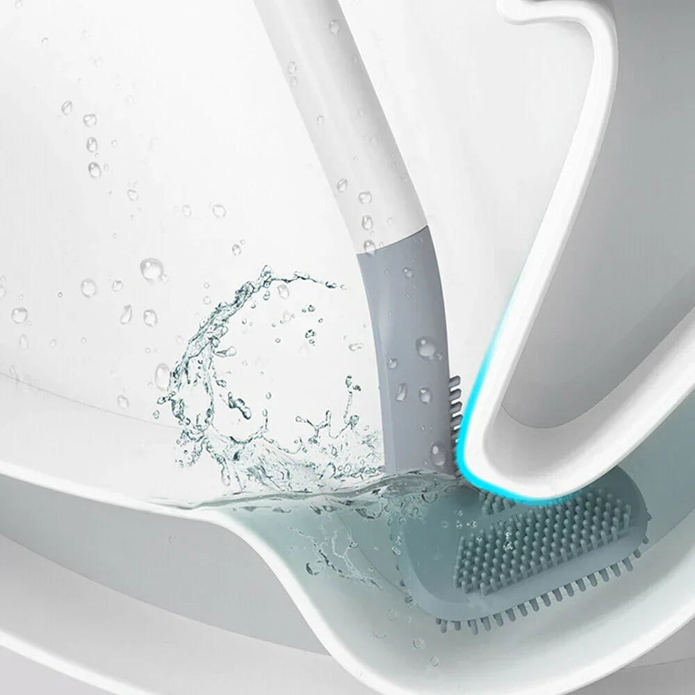 Olvoria | L-Shaped Toilet Brush with Silicone Bristles