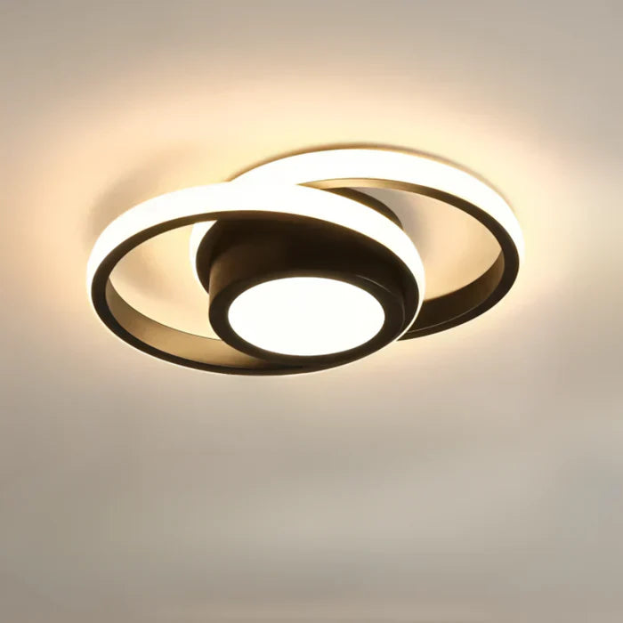 Olvoria | LED Ceiling Lamp Double Ring Design Energy Efficient Warm White
